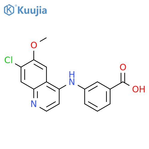 3-((7-Chloro-6-methoxyquinolin-4-yl)amino)benzoic acid structure