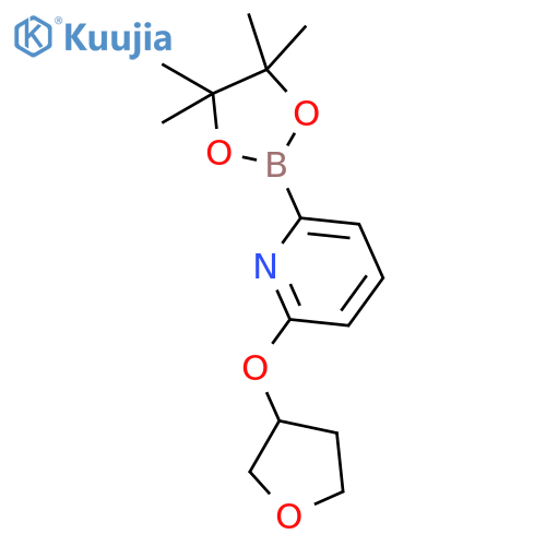 2-((Tetrahydrofuran-3-yl)oxy)-6-(4,4,5,5-tetramethyl-1,3,2-dioxaborolan-2-yl)pyridine structure