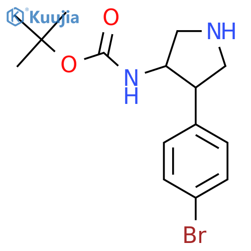 tert-butyl N-[4-(4-bromophenyl)pyrrolidin-3-yl]carbamate structure