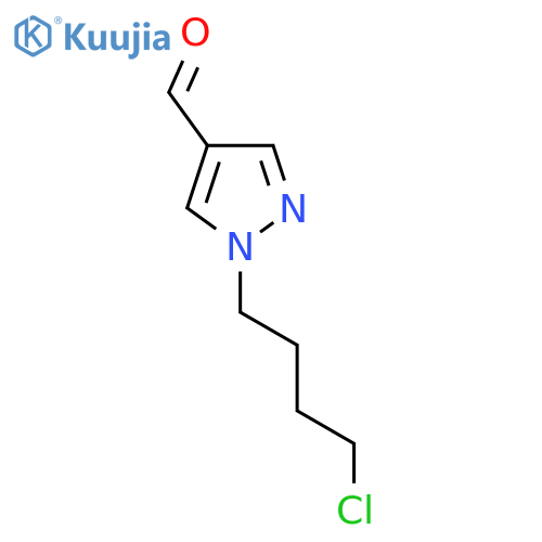 1H-Pyrazole-4-carboxaldehyde, 1-(4-chlorobutyl)- structure