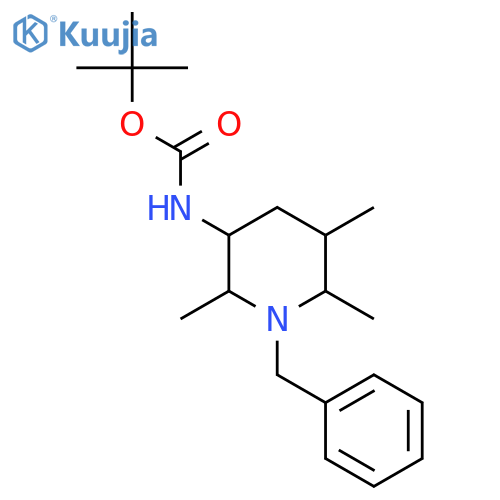 Carbamic acid, N-[2,5,6-trimethyl-1-(phenylmethyl)-3-piperidinyl]-, 1,1-dimethylethyl ester structure