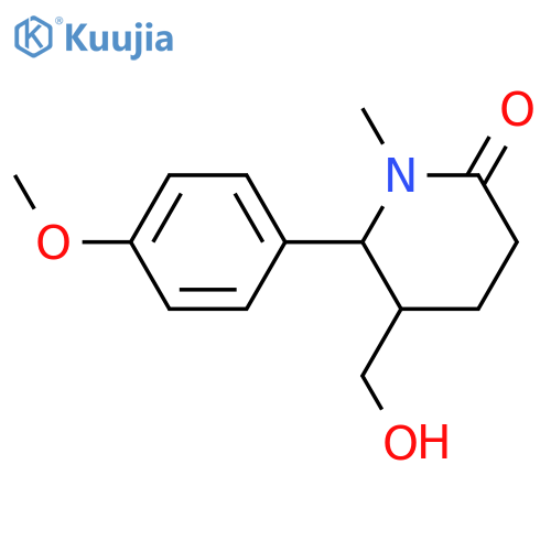 5-(hydroxymethyl)-6-(4-methoxyphenyl)-1-methylpiperidin-2-one structure