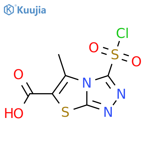 3-(Chlorosulfonyl)-5-methyl-[1,2,4]triazolo[3,4-b][1,3]thiazole-6-carboxylic acid structure