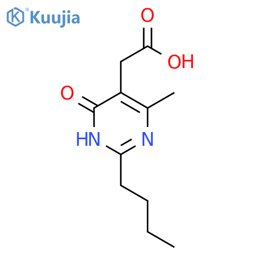 2-(2-butyl-4-methyl-6-oxo-1,6-dihydropyrimidin-5-yl)acetic acid structure