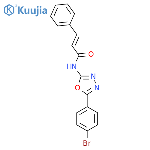 (2E)-N-5-(4-bromophenyl)-1,3,4-oxadiazol-2-yl-3-phenylprop-2-enamide structure