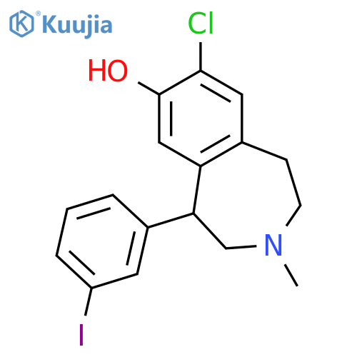 1H-3-Benzazepin-7-ol,8-chloro-2,3,4,5-tetrahydro-5-(3-iodophenyl)-3-methyl- structure