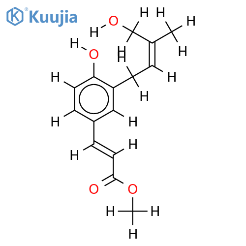 (2E,2"Z)-3-[4-Hydroxy-3-(4-hydroxy-3-methyl-2-buteny)phenyl]-2-propenoic acid structure