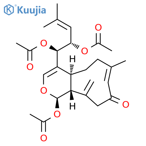 Cyclonona[c]pyran-9(1H)-one, 1-(acetyloxy)-4-[(1R,2S)-1,2-bis(acetyloxy)-4-methyl-3-pentenyl]-4a,5,6,10,11,11a-hexahydro-7-methyl-11-methylene-, (1R,4aS,7E,11aR)- (9CI) structure