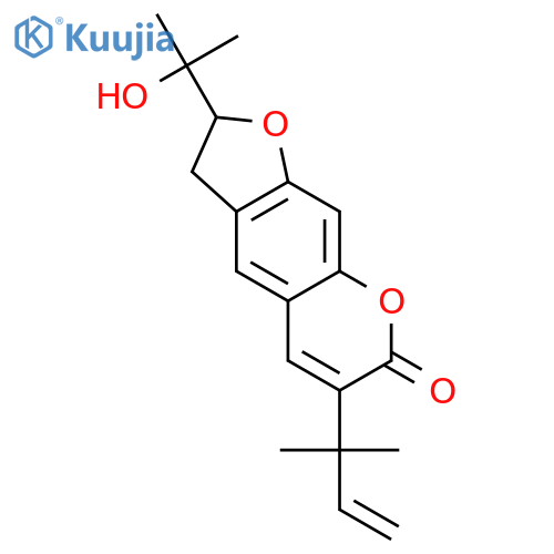 7H-Furo[3,2-g][1]benzopyran-7-one,6-(1,1-dimethyl-2-propen-1-yl)-2,3-dihydro-2-(1-hydroxy-1-methylethyl)- structure