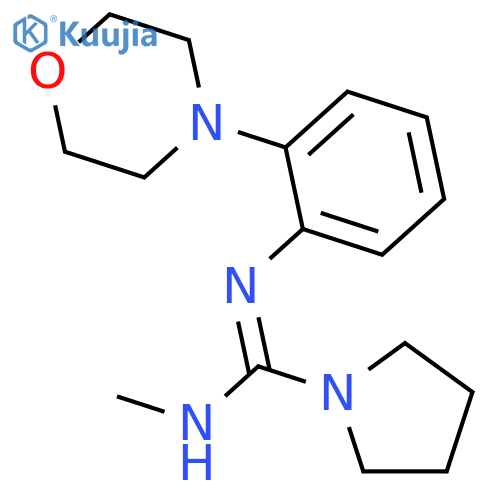 1-Pyrrolidinecarboximidamide, N-methyl-N'-[2-(4-morpholinyl)phenyl]- structure