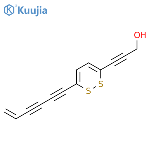3-(hydroxyprop-1-ynyl)-6-(5-hexen-3-yn-1-ynyl)-1,2-dithiacyclohexa-3,5-diene structure