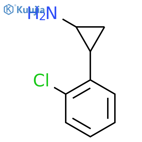 trans-2-(2-chlorophenyl)cyclopropan-1-amine structure