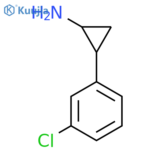 trans-2-(3-chlorophenyl)cyclopropan-1-amine structure