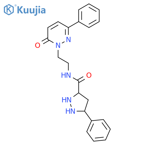 N-2-(6-oxo-3-phenyl-1,6-dihydropyridazin-1-yl)ethyl-3-phenyl-1H-pyrazole-5-carboxamide structure