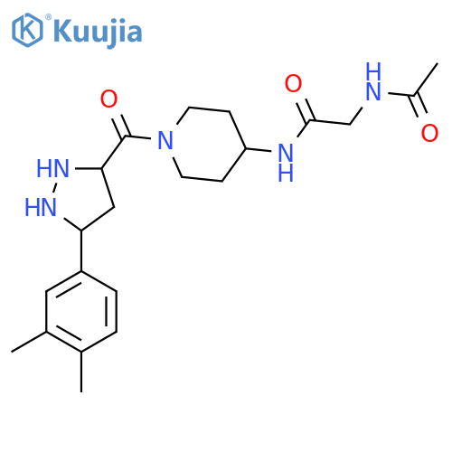 N-{1-3-(3,4-dimethylphenyl)-1H-pyrazole-5-carbonylpiperidin-4-yl}-2-acetamidoacetamide structure