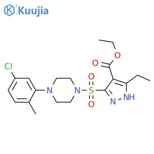ethyl 5-{[4-(5-chloro-2-methylphenyl)piperazin-1-yl]sulfonyl}-3-ethyl-1H-pyrazole-4-carboxylate structure