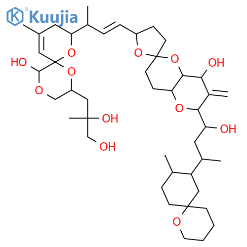 1,2-Propanediol,3-[(2S,5R,6R,8S)-5-hydroxy-10-methyl-8-[(1R,2E)-1-methyl-3-[(2R,4'aR,5R,6'S,8'R,8'aS)-octahydro-8'-hydroxy-6'-[(1S,3S)-1-hydroxy-3-[(2S,3R,6S)-3-methyl-1,7-dioxaspiro[5.5]undec-2-yl]butyl]-7'-methylenespiro[furan-2(3H),2'(3'H)-pyrano[3,2-b]pyran]-5-yl]-2-propen-1-yl]-1,7-dioxaspiro[5.5]undec-10-en-2-yl]-2-methyl-,(2R)- structure