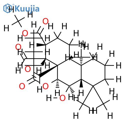 methyl 6alpha-hydroxy-7alpha-butyryloxy-8beta,14beta-diformylpodocarpane-13beta-carboxylate structure