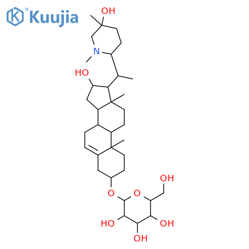 b-D-Glucopyranoside, (3b,16b,20S)-16-hydroxy-20-[(2S,5R)-5-hydroxy-1,5-dimethyl-2-piperidinyl]pregn-5-en-3-yl(9CI) structure