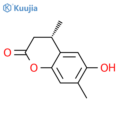 3,4,-Dihydro-6-hydroxy-4,7-dimethyl-2H-1-benzopyran-2-one structure