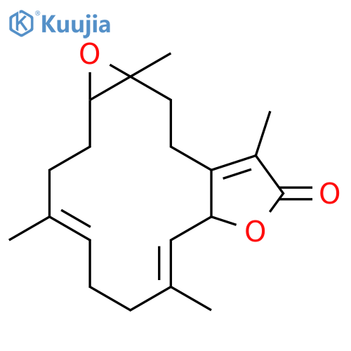 (4Z,8E)-4,8,12,14a-tetramethyl-1a,3,6,7,9a,13,14,14a-octahydrooxireno[5,6]cyclotetradeca[1,2-b]furan-11(2H)-one structure