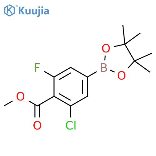 Methyl 2-chloro-6-fluoro-4-(4,4,5,5-tetramethyl-1,3,2-dioxaborolan-2-yl)benzoate structure