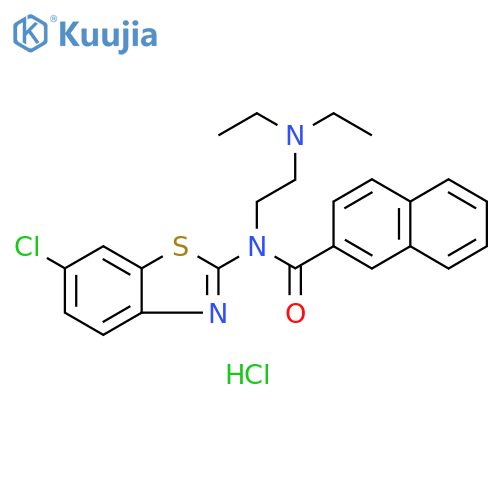 N-(6-chloro-1,3-benzothiazol-2-yl)-N-[2-(diethylamino)ethyl]naphthalene-2-carboxamide hydrochloride structure