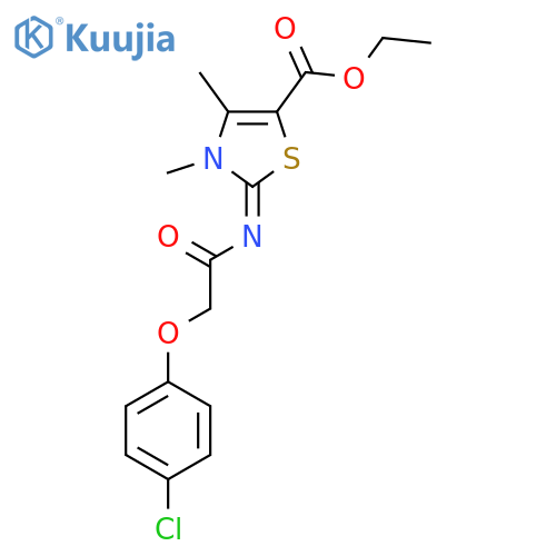ethyl (2Z)-2-{2-(4-chlorophenoxy)acetylimino}-3,4-dimethyl-2,3-dihydro-1,3-thiazole-5-carboxylate structure
