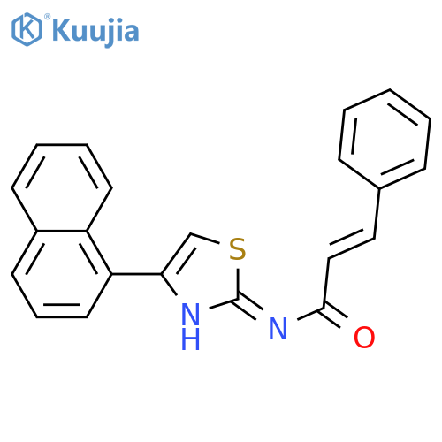 (2E)-N-(2Z)-4-(naphthalen-1-yl)-2,3-dihydro-1,3-thiazol-2-ylidene-3-phenylprop-2-enamide structure