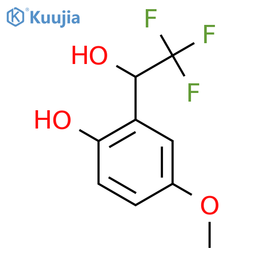 4-methoxy-2-(2,2,2-trifluoro-1-hydroxyethyl)phenol structure