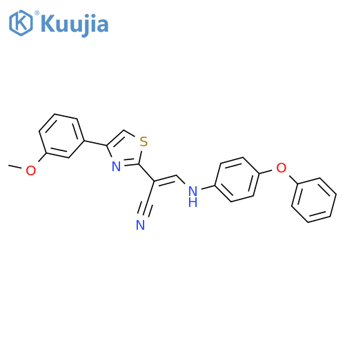 (2E)-2-[4-(3-methoxyphenyl)-1,3-thiazol-2-yl]-3-[(4-phenoxyphenyl)amino]prop-2-enenitrile structure