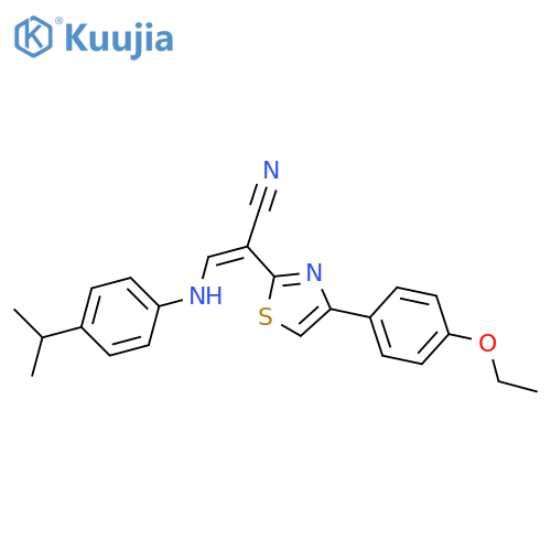 (2Z)-2-4-(4-ethoxyphenyl)-1,3-thiazol-2-yl-3-{4-(propan-2-yl)phenylamino}prop-2-enenitrile structure