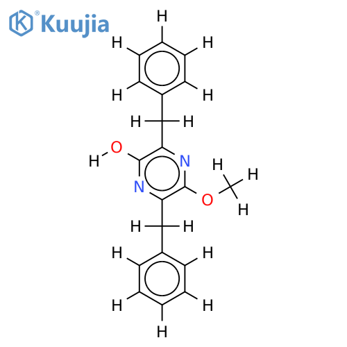 3,6-dibenzyl-2-hydroxy-5-methoxy-pyradine structure