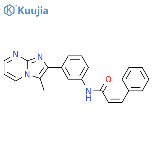 (2Z)-N-(3-{3-methylimidazo[1,2-a]pyrimidin-2-yl}phenyl)-3-phenylprop-2-enamide structure