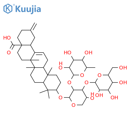 30-Noroleana-12,20(29)-dien-28-oicacid, 3-[(O-6-deoxy-a-L-mannopyranosyl-(1&reg;2)-O-[b-D-glucopyranosyl-(1&reg;3)]-a-L-arabinopyranosyl)oxy]-, (3b)- (9CI) structure