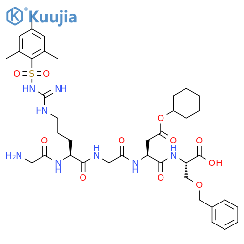 L-Serine, N-[N-[N-[N2-glycyl-N5-[imino[[(2,4,6-trimethylphenyl)sulfonyl]amino]methyl]-L-ornithyl]glycyl]-L-α-aspartyl]-O-(phenylmethyl)-, 4-cyclohexyl ester (9CI) structure