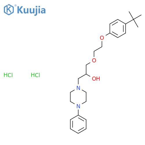 1-2-(4-tert-butylphenoxy)ethoxy-3-(4-phenylpiperazin-1-yl)propan-2-ol dihydrochloride structure