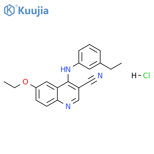 6-ethoxy-4-[(3-ethylphenyl)amino]quinoline-3-carbonitrile hydrochloride structure