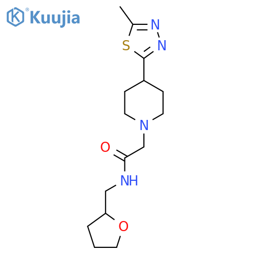 2-[4-(5-methyl-1,3,4-thiadiazol-2-yl)piperidin-1-yl]-N-[(oxolan-2-yl)methyl]acetamide structure
