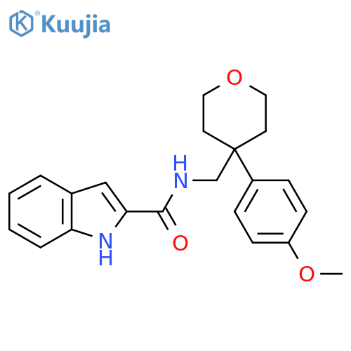 N-{4-(4-methoxyphenyl)oxan-4-ylmethyl}-1H-indole-2-carboxamide structure