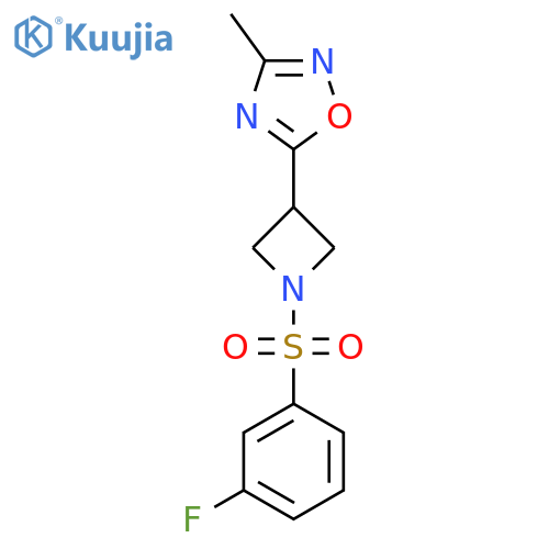5-(1-((3-Fluorophenyl)sulfonyl)azetidin-3-yl)-3-methyl-1,2,4-oxadiazole structure