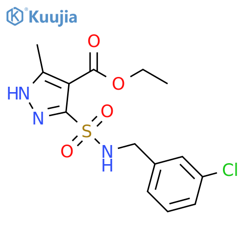 ethyl 5-{[(3-chlorophenyl)methyl]sulfamoyl}-3-methyl-1H-pyrazole-4-carboxylate structure