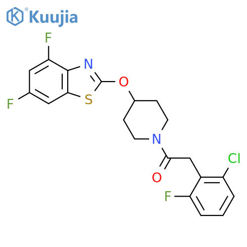 2-(2-chloro-6-fluorophenyl)-1-{4-(4,6-difluoro-1,3-benzothiazol-2-yl)oxypiperidin-1-yl}ethan-1-one structure