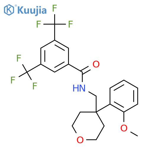 N-{4-(2-methoxyphenyl)oxan-4-ylmethyl}-3,5-bis(trifluoromethyl)benzamide structure