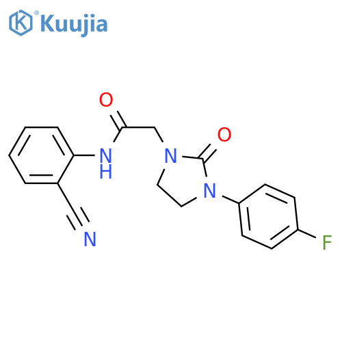 N-(2-cyanophenyl)-2-3-(4-fluorophenyl)-2-oxoimidazolidin-1-ylacetamide structure