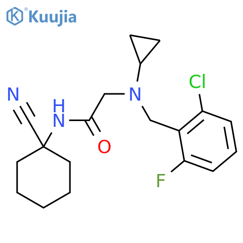 2-{[(2-chloro-6-fluorophenyl)methyl](cyclopropyl)amino}-N-(1-cyanocyclohexyl)acetamide structure
