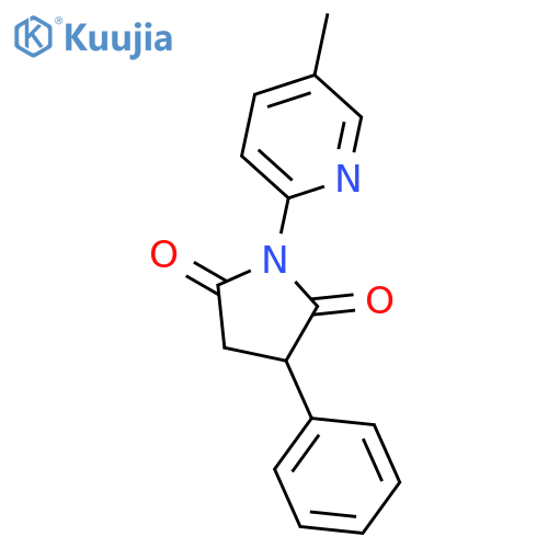 2,5-Pyrrolidinedione,1-(5-methyl-2-pyridinyl)-3-phenyl- structure
