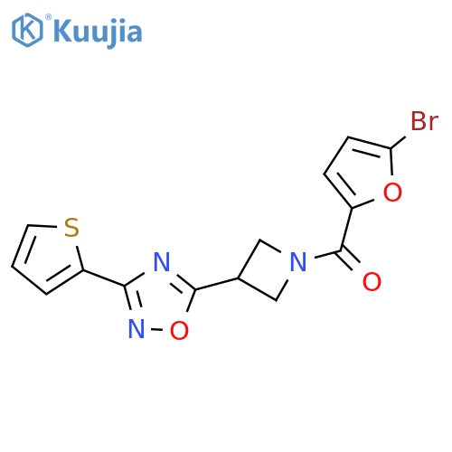 5-1-(5-bromofuran-2-carbonyl)azetidin-3-yl-3-(thiophen-2-yl)-1,2,4-oxadiazole structure