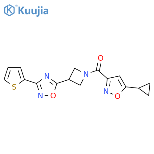 5-1-(5-cyclopropyl-1,2-oxazole-3-carbonyl)azetidin-3-yl-3-(thiophen-2-yl)-1,2,4-oxadiazole structure