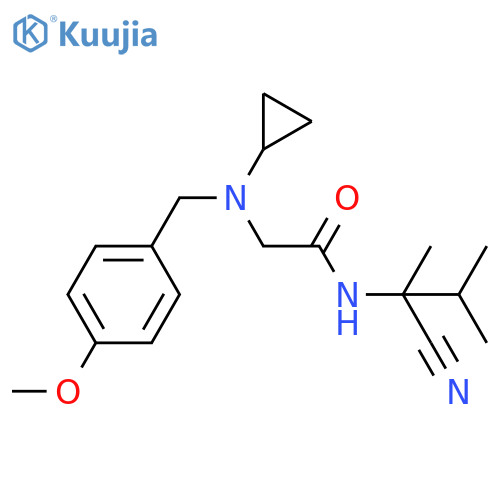 N-(1-cyano-1,2-dimethylpropyl)-2-{cyclopropyl[(4-methoxyphenyl)methyl]amino}acetamide structure